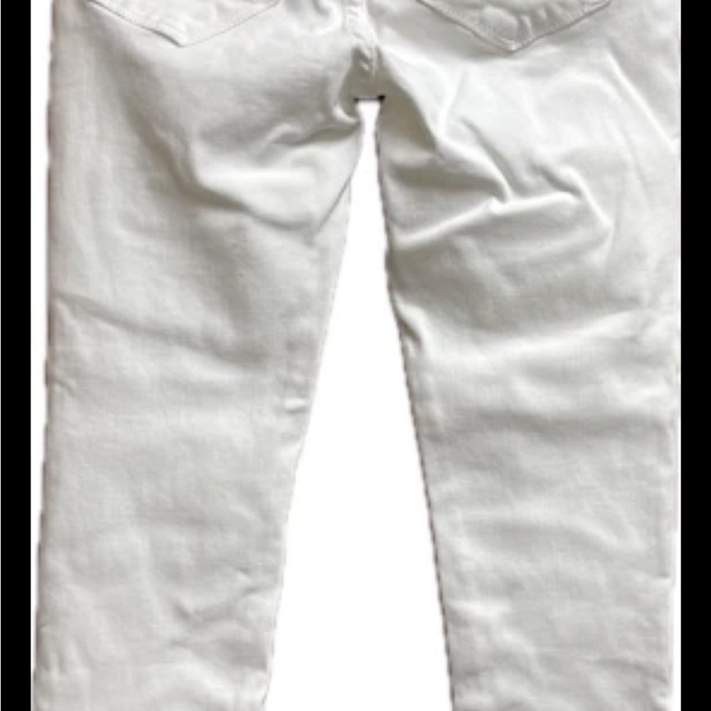 KanCan Jeans Women's High Rise Ankle Skinny White Stretch Denim Frayed Hem 5/26